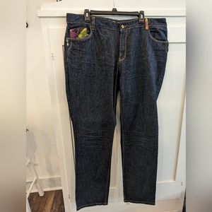 Coogi women's size 20 jeans embroidery bling fancy CGbuttons dark denim